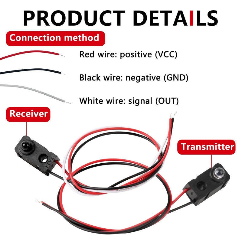 [Australia - AusPower] - 3 Pairs Infrared Break Beam Sensor Switch - Photoelectric Sensor for DIY Electronics, Automation Projects & Industrial Controls, Compact Light Sensor Module for Hobbyists and Engineers 