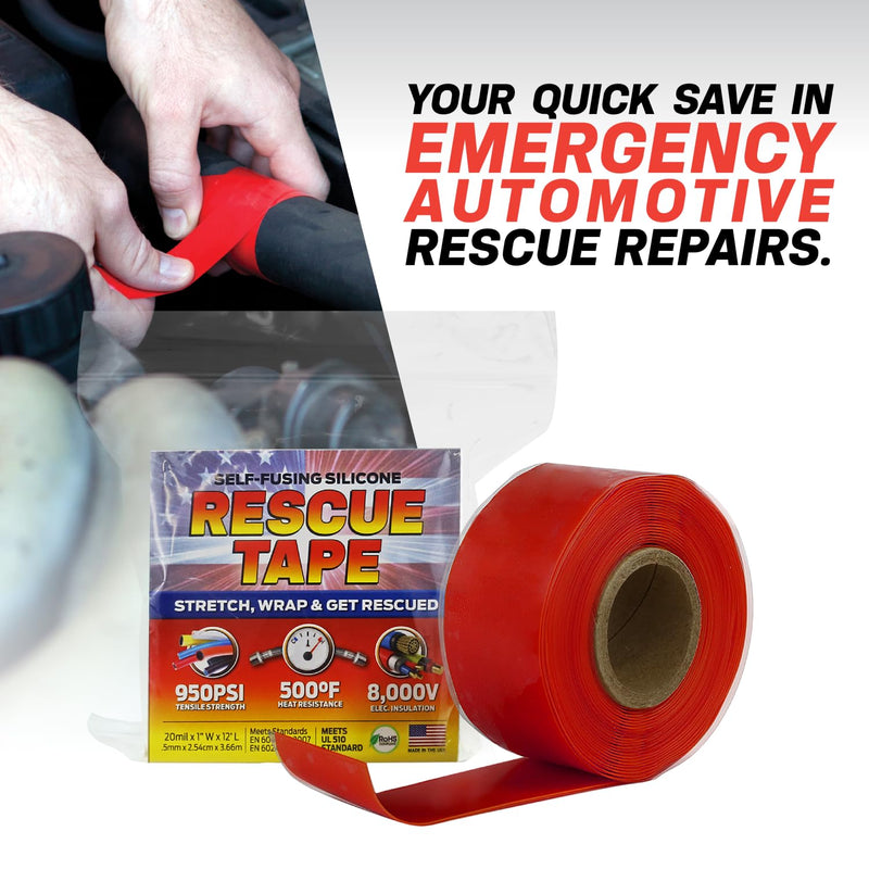 Bond It Rescue Tape, Self-Fusing Silicone Tape, Emergency Plumbing Pipe & Radiator Hose Repair, Electrical Insulation, Waterproof, 950PSI, 1" Width x 36' Length x 0.02" Thick, Clear White 1" x 36' x 20mil