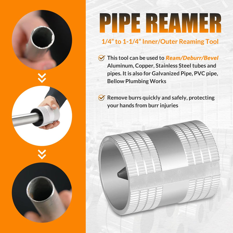 [Australia - AusPower] - 1/4" to 1-1/4" Inner/Outer Reaming Tool, Replace for 29983 Model 223S Reamer, Ream/Deburr/Bevel Aluminum, Copper, Stainless Steel Tubing and Pipe 