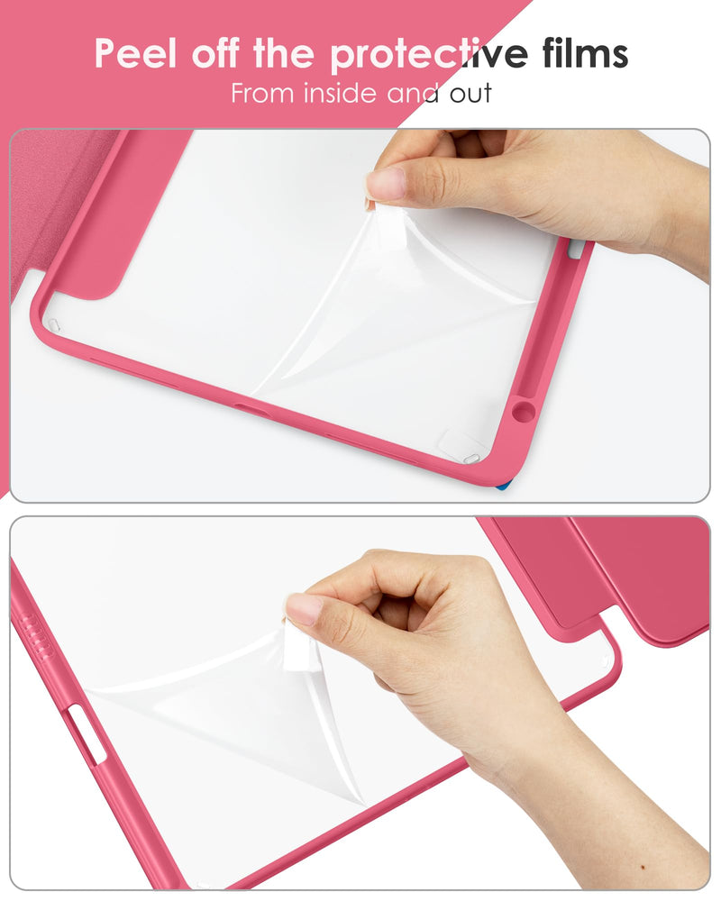 [Australia - AusPower] - DTTOCASE for iPad 10th Generation Case 2022, 10.9 Inch Case with Clear Transparent Back and TPU Shockproof Frame Cover [Built-in Pencil Holder, Support Auto Sleep/Wake] -Watermelon Watermelon 