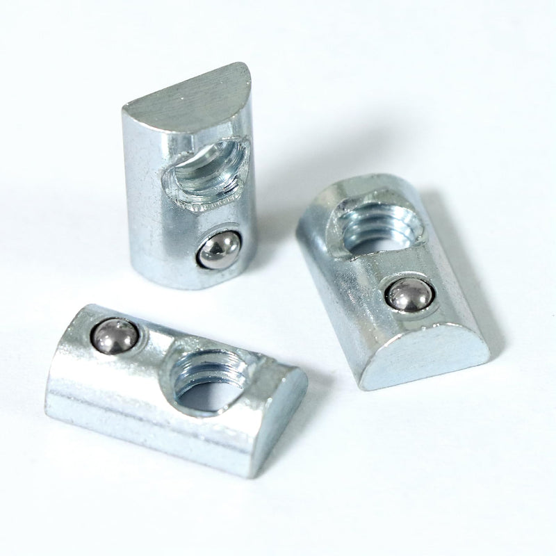 [Australia - AusPower] - 5/16”-18 Threaded Steel Roll in T-Nut with Ball Spring, T-Slot Nuts Accessory Hardware Nuts for 15 or 40 Series Aluminum Extrusion Profiles Rail, 20 Packs 