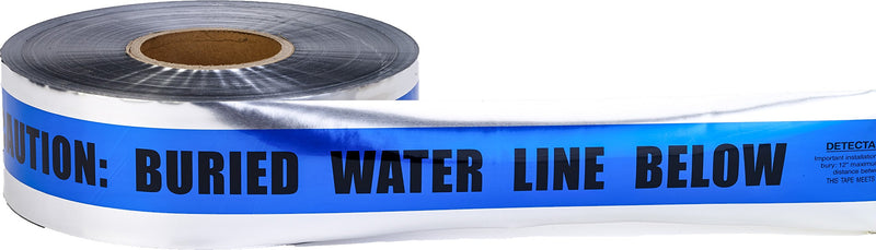 Mutual Industries 3" X 1000' DETECT BUR Water LINE Blue Tape