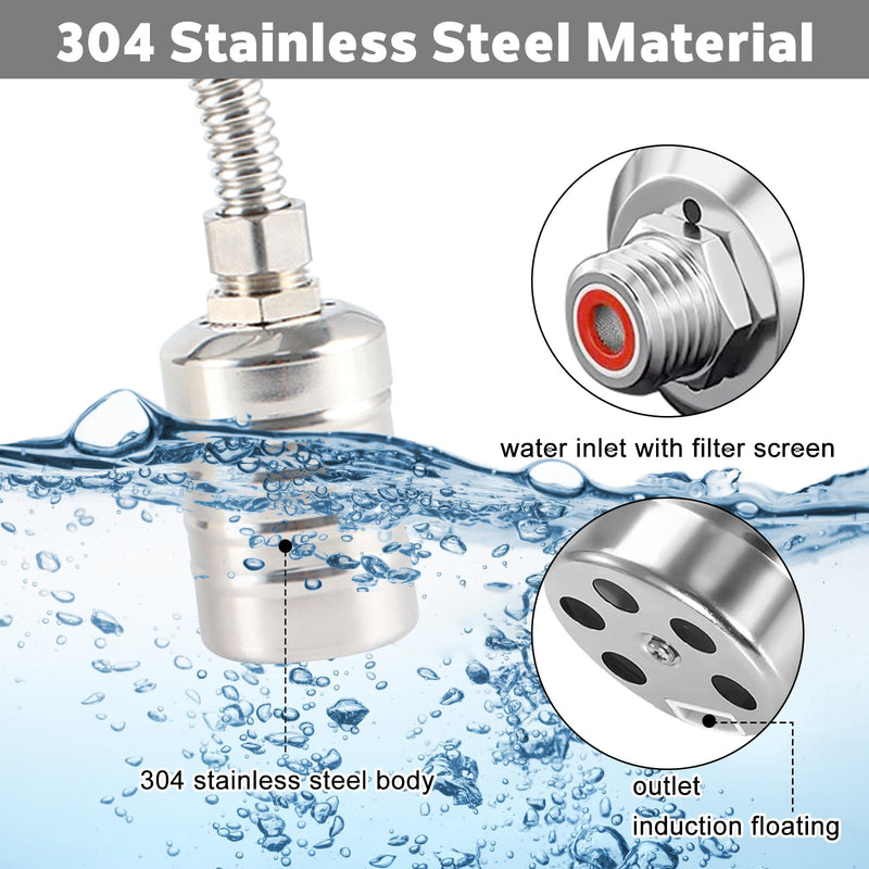 [Australia - AusPower] - 2-Pack Internal Float Valves, Automatic Water Level Control Valve for Water Tanks, Pools, Livestock & Aquariums – 1/2" to 3/4" Inlet, Food-Grade Nylon & Stainless Steel D-1/2" to 3/4'' 