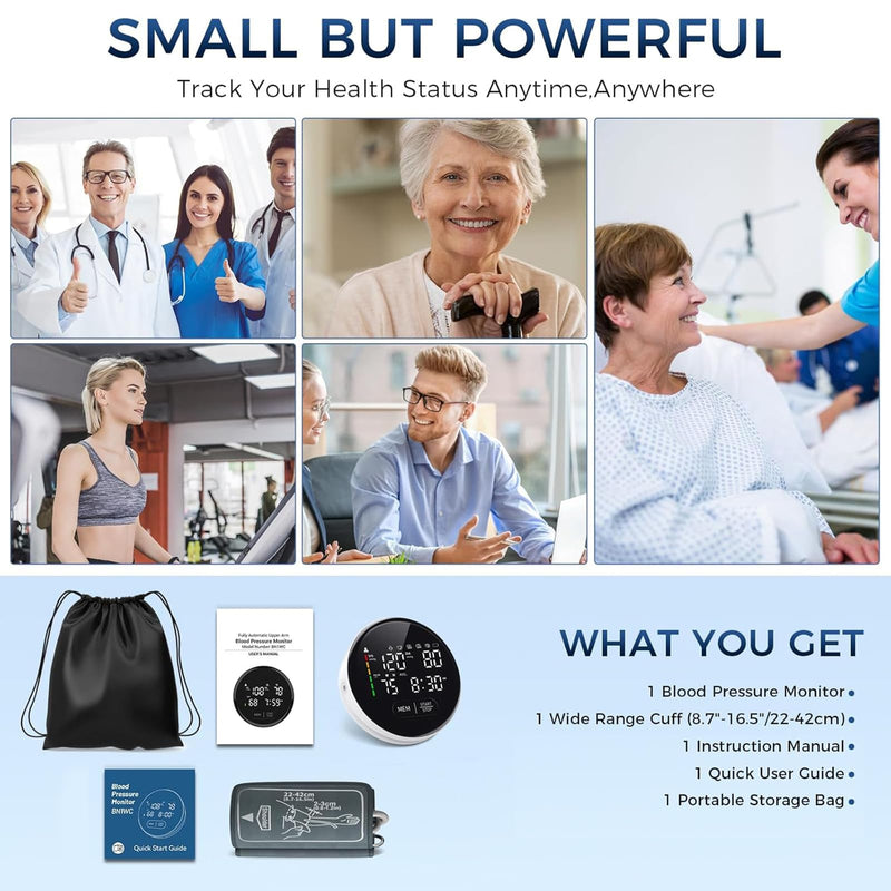 [Australia - AusPower] - Blood Pressure Monitor Upper Arm Automatic Monitors for Home Use Adjustable 8.7"-16.5" Cuff Voice Broadcast Large Backlit Display 240 Sets Memory Sphygmomanometer with Storage Bag Medium 