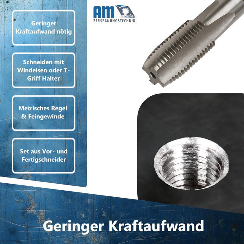 Tap Cutter Set M10 x 1, Taper + Finishing Tap, Tap Set 2 Pieces, Hand Tap (M10 x 1) M10x1