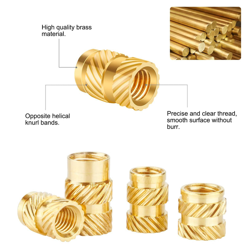310-Piece Threaded Inserts Soldering Tips Set with 100 W LCD Soldering Iron for 3D Printing | 300 brass melting thread M2 M2.5 M3 M4 M5 M6 M8 with 6 pieces. Soldering Tips & 2 Adapters, Melting Nuts for Plastic Parts