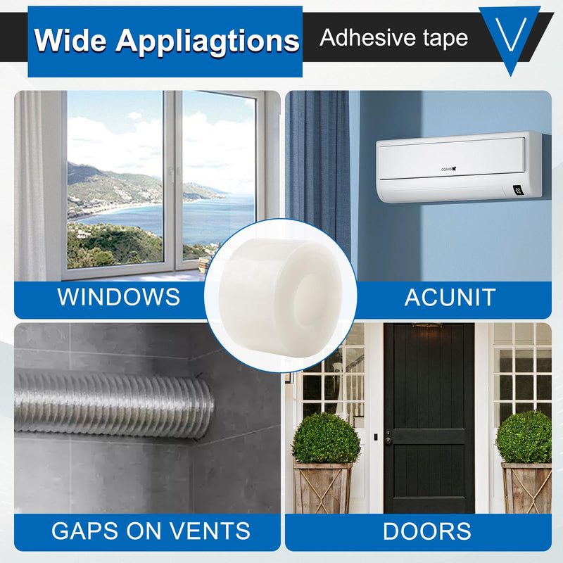 Window Insulation Tape for Winter Heavy Duty Weather Stripping Sealing Film Tape Draft Stopper 2 in x 105 Ft Keep Warm & Save Energy Easy Apply & Remove for Doors and Windows 2 IN * 105 FT