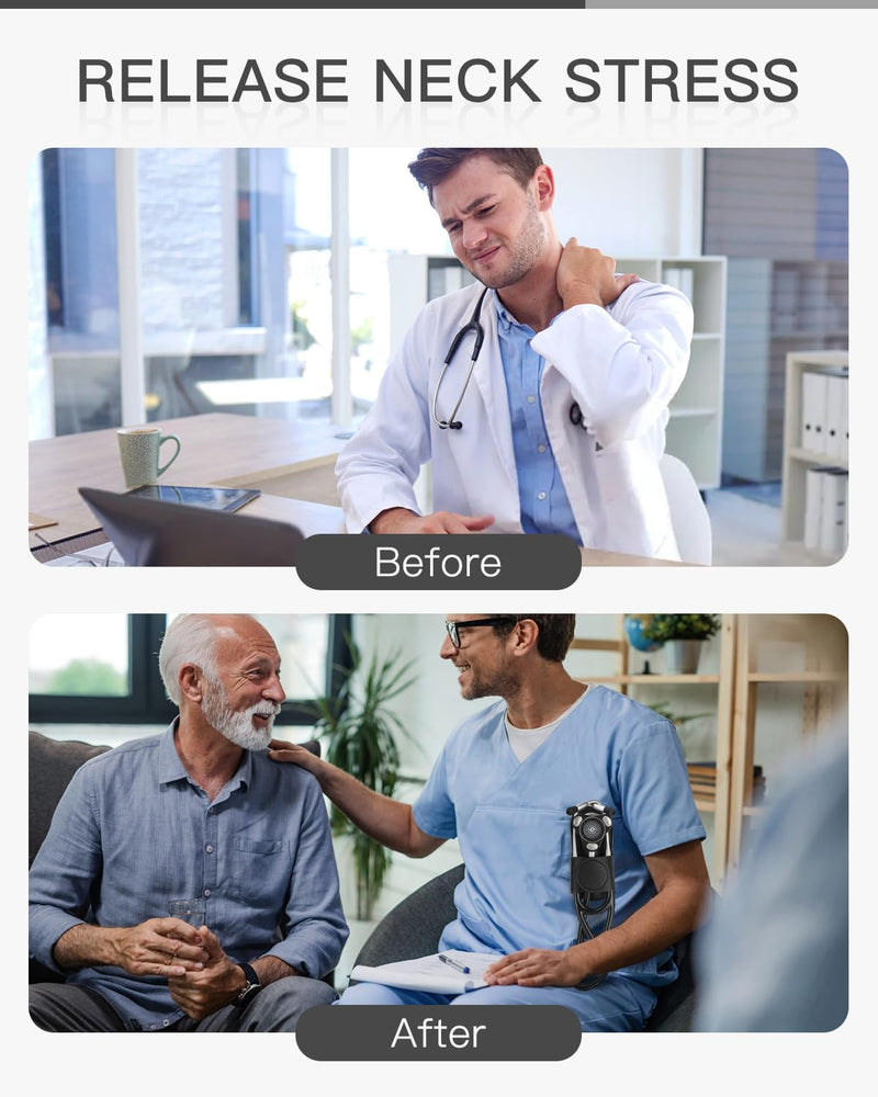[Australia - AusPower] - Stethoscope Holder Clip for EKO CORE 500™ – Lightweight PU Leather Hip Holder Clip for Physicians, Nurses, EMTs, and Medical Students 