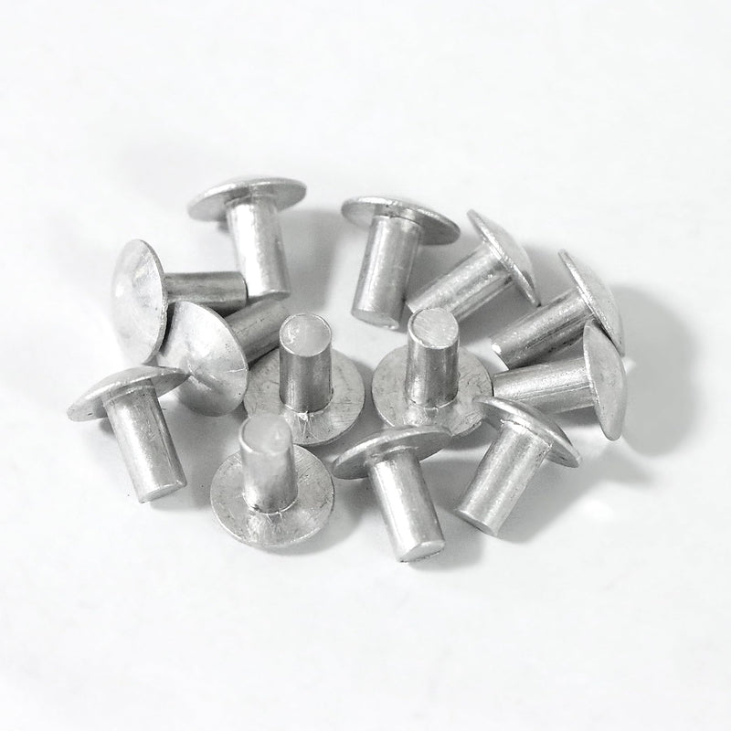 [Australia - AusPower] - 3/16" Diameter X 3/8" Length Brazier Head Solid Aluminum Rivets, Fix Leaky Solid Rivet 0.19" Diameter 0.375" Length, Aluminum Boat Rivets, Modified Brazier, Round/Dome Head Rivet, 100-Pack 