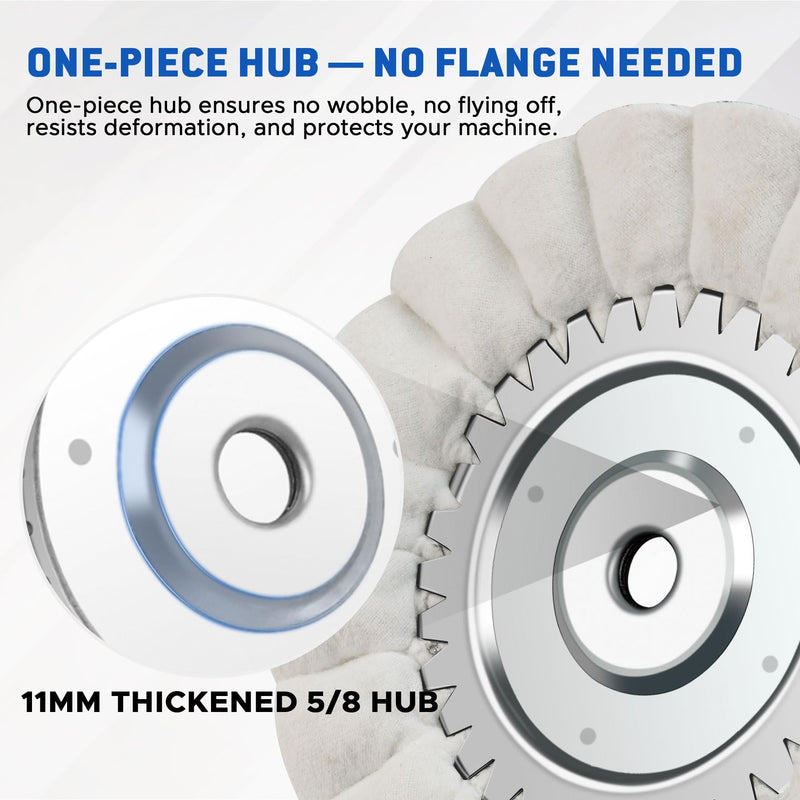 [Australia - AusPower] - 8" S-Shape Fine Airway Buffing Wheel with 5/8" Arbor Flange-Free Hub, Buffing Wheels for Angle Grinder, Polishing Wheels for Mirror Finish on Aluminum Stainless Steel Truck Wheels Rims 