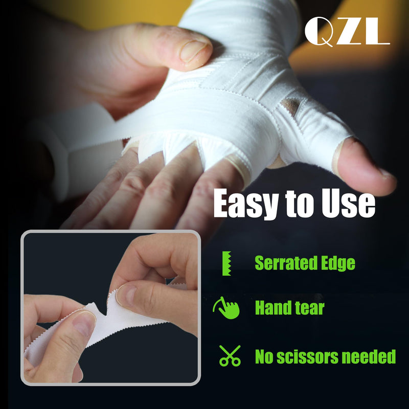 Athletic Tape - QZL 6 Rolls 1" 30‘ Versatile Medical Tape Bandage Tape, 100% Cotton Cloth Tape Adhesive for Ankle Wrist, Sport Tape for & Grip Tape for Hockey, Boxing, Volleyball, Turf, Football, Rock