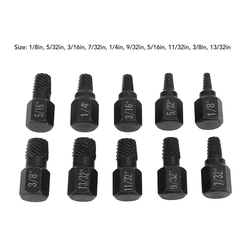 Aramox 10-Piece Screw Extractor Set, CR V Steel | Left extractor set for broken screws, made of chrome vanadium steel, incl. screwdriver