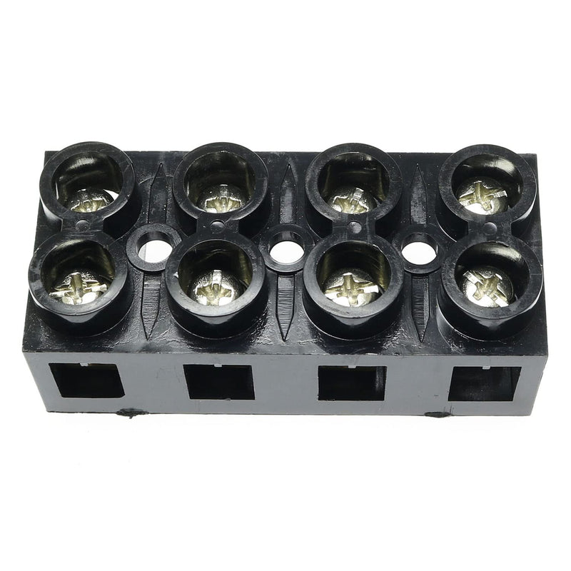 [Australia - AusPower] - 500V 60A 4 Position Double Row Screw Terminal Block Dual Row Electrical Barrier Terminal Strip Block, Black 60A 4P 