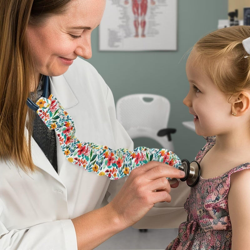 [Australia - AusPower] - Rnyleeg Stethoscope Cover Scrunchie for Nurse Flower Stethoscope Accessories Fit to All Types of Stethoscopes 1 