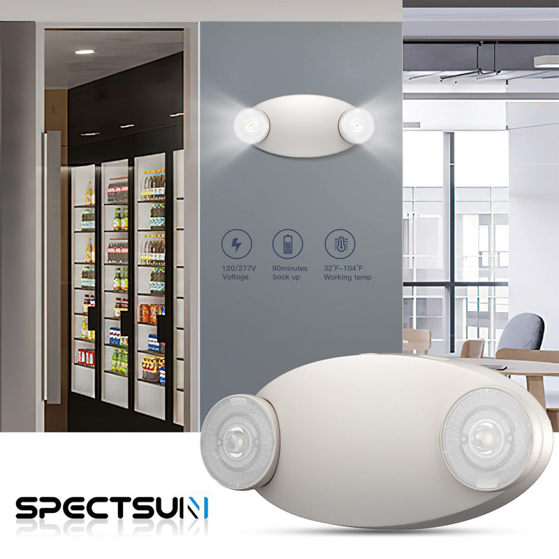 1 Pack LED Emergency Light with Battery Backup-Adjustable 2 LED Bug Eye Head Emergency Lighting -UL Certified 120-220VAC Emergency Exit Lighting Fixtures for Business/Home. 1 Pack