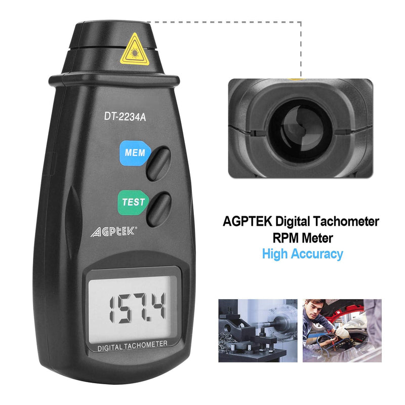 [Australia - AusPower] - FITNATE 20713A Digital Tachometer RPM Meter, Non Contact Rotation Photo, 2.5~99,999 RPM Accuracy with Batteries Included, 4 Packs of Reflective Tape, Revision Instruction 