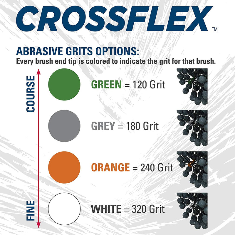 [Australia - AusPower] - Weiler 34108 Crossflex Standard Duty Bore Brush 3/16 Diameter 180SC Grit 0.1857" 180 Grit 