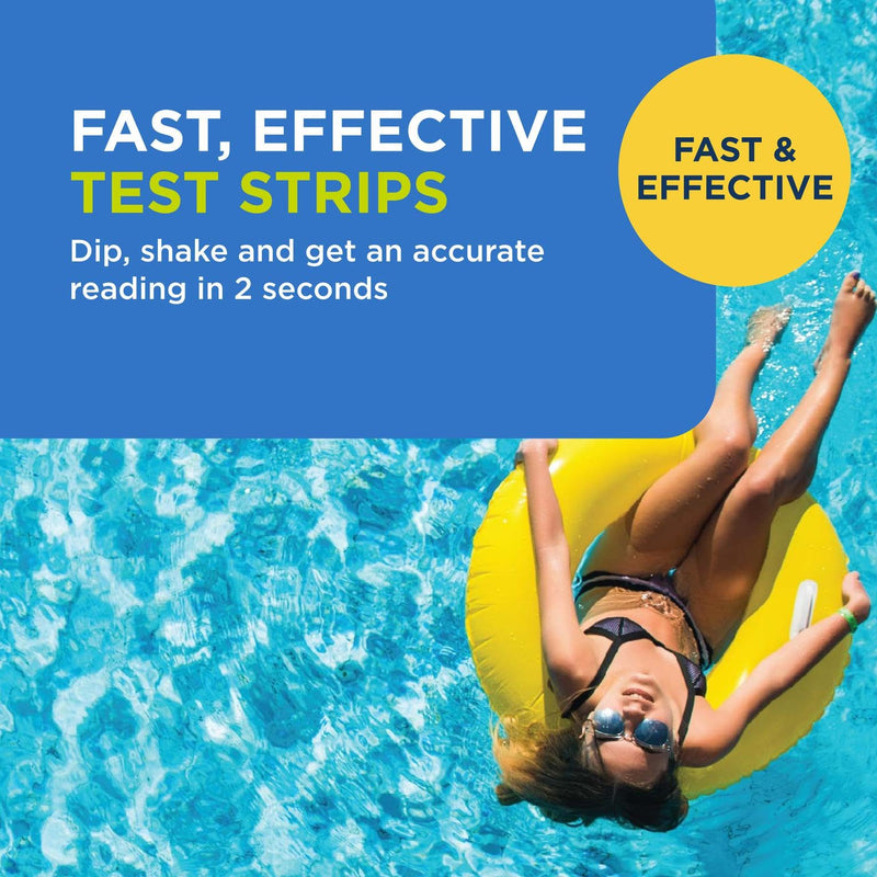 FROG Test Strips for Pools and Hot Tubs - Test Strip with Accurate Indicator for Free Chlorine or Bromine Levels, pH, Total Alkalinity and Total Hardness - Easy Water Testing - 50 Test Strips