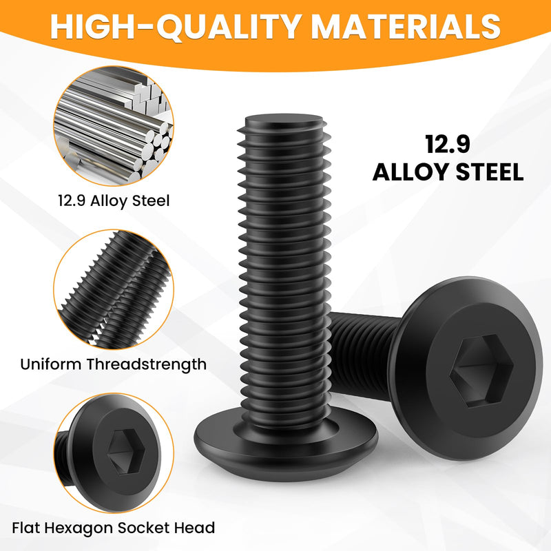[Australia - AusPower] - 60 Sets 1/4-20" x 19/32" Threaded Insert and 4/5"＆1-1/2" Lengths Bolt for Wood, Hex Socket Drive Furniture Screw Nut Assortment Kits with Hex Wrench, Washers and Drill Bit 1/4-20" x 19/32" 60 Sets , 4/5"＆1-1/2" Lengths 