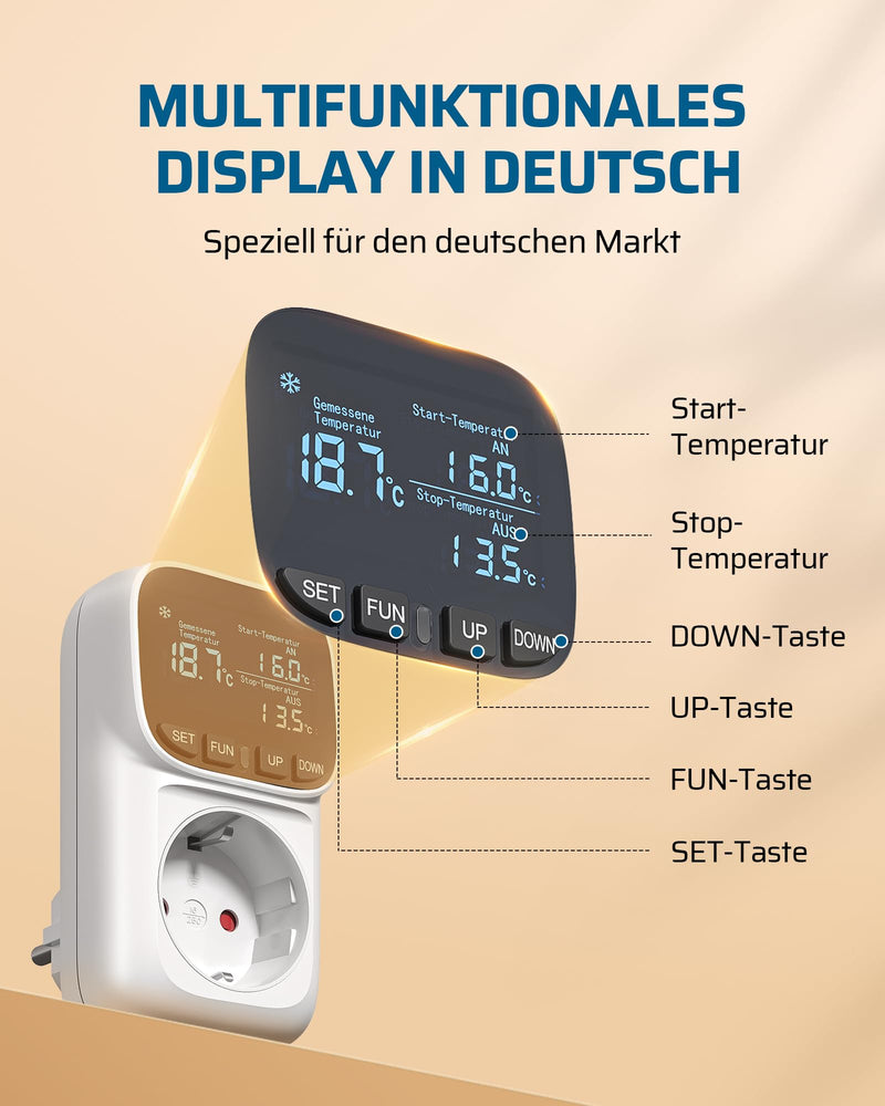 [Australia - AusPower] - DEWENWILS Temperature Controller Temperature Monitor DHTCS01A 