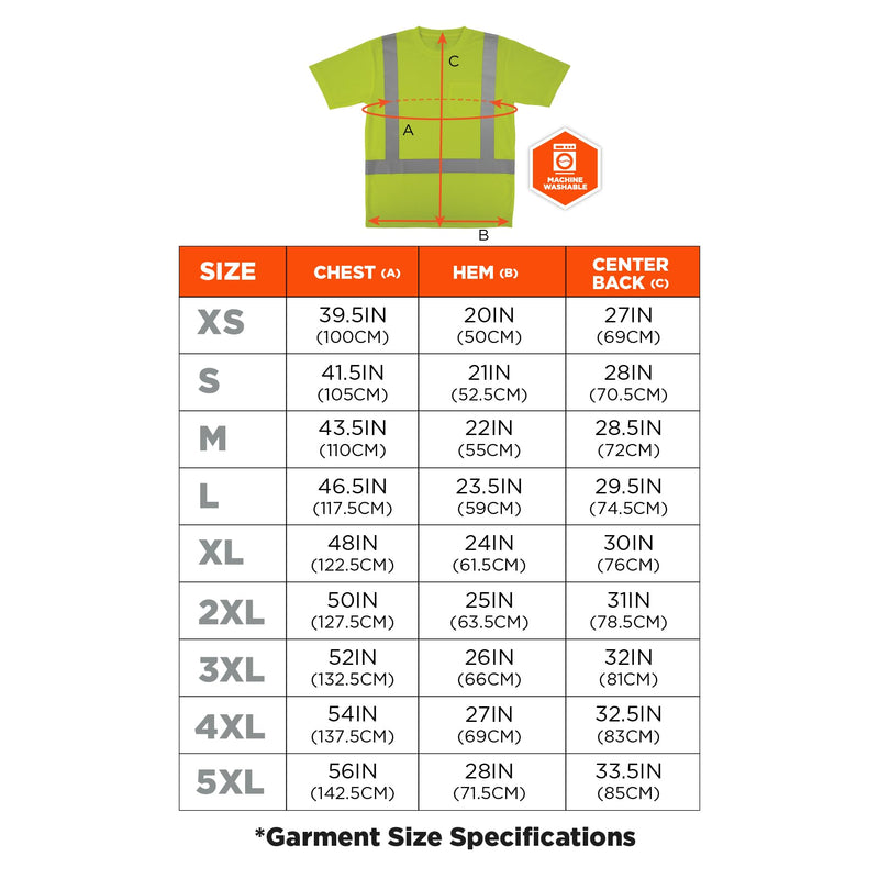 Ergodyne Unisex Adult Glowear 8282 Essential Hi-vis T-Shirt - Type R, Class 2 5X-Large Lime