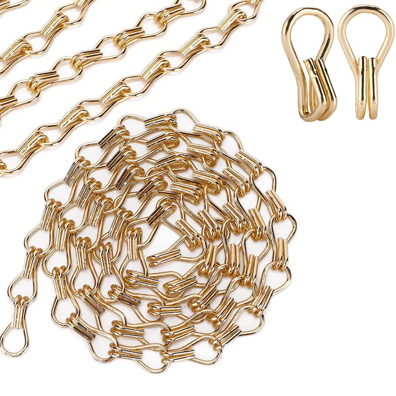 [Australia - AusPower] - 2PCS Decorative Chain, Hanging Gold Chain, DIY Chandelier Decor Chain, Metal Chain for Home Office Decorative (2m/78.74in) 