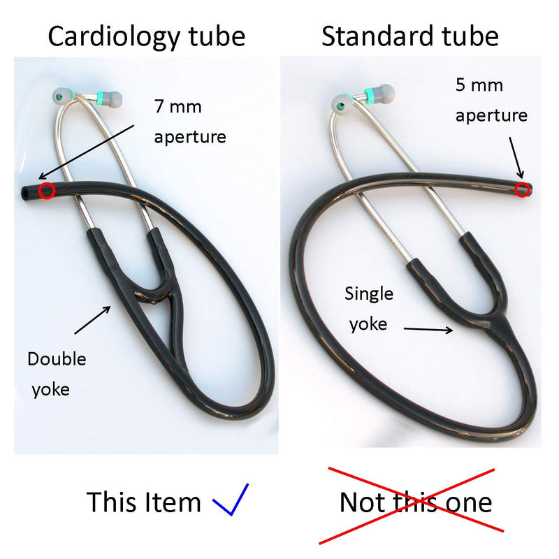 Compatible with/Replacement for Master Cardiology (r) and Cardiology III (r) Littmann (r) Stethoscope TUBING - 7mm Binaurals K7 Black 7mm Cardio