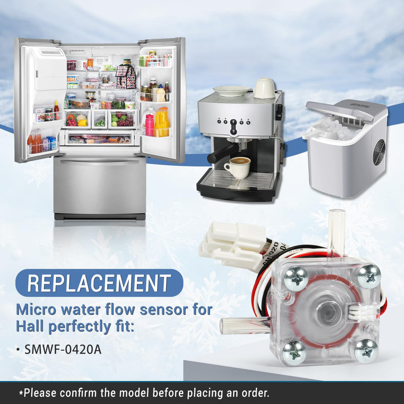 [Australia - AusPower] - SMWF-0420A Hall Flow Sensor, Miniature Flowmeter Compatible with Water Purifier Refrigerator Ice Maker Negative Ion and Coffee Machine Water dispensers#Replace SMWF0420A Micro Water Flow Sensor 