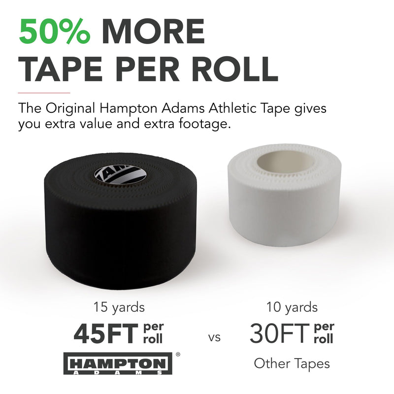 [Australia - AusPower] - Hampton Adams | As Seen on Shark Tank | Original Athletic Sports Tape (3-Pack) | 45ft Rolls | Very Strong Easy Tear NO Sticky Residue | Best Tape for Athlete & Trainers | Fingers Ankles Wrist 3 Count (Pack of 1) Black 