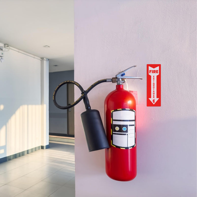 Fire Extinguisher Sticker (Vertical) for Commercial and Business Use: Office, Facility, Landlord - High Visibility Fire Extinguisher Sign for Safety and Compliance: Size 6" x 2", 20 Labels Vertical