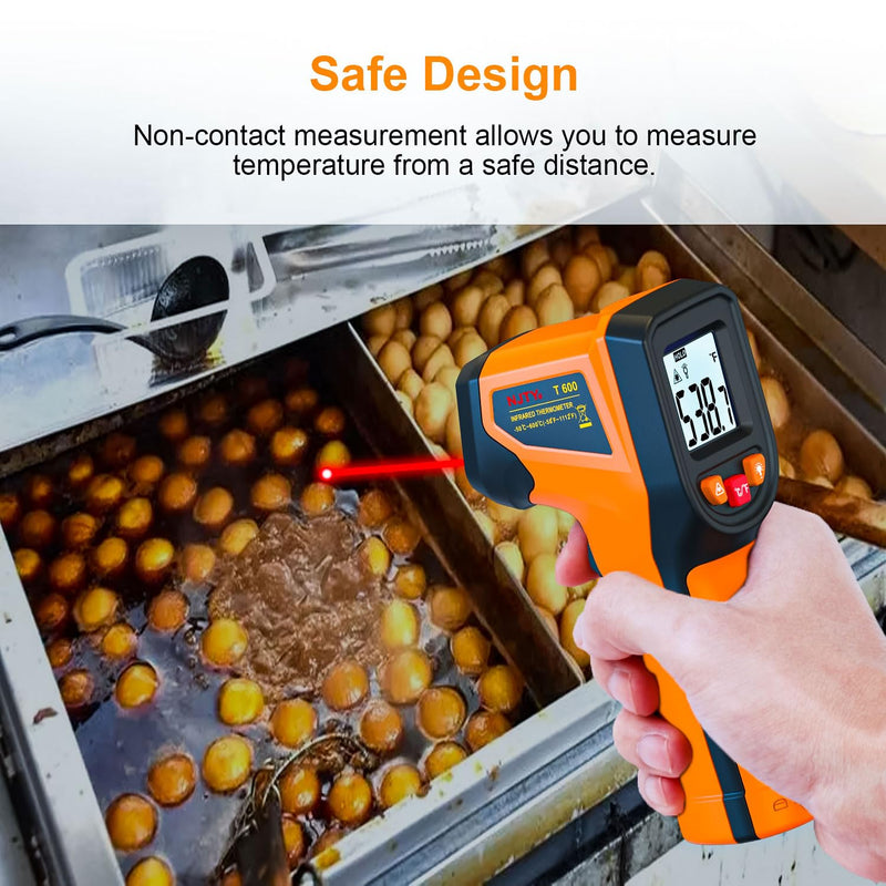 [Australia - AusPower] - Upgrade 2023 Laser Infrared Thermometer Non-Contact Digital Temperature Gun, -58??1112?(-50??600?) IR Thermometer for Industrial, Kitchen Cooking, Automotive, HVAC (Not for Human Body Temp) T600 