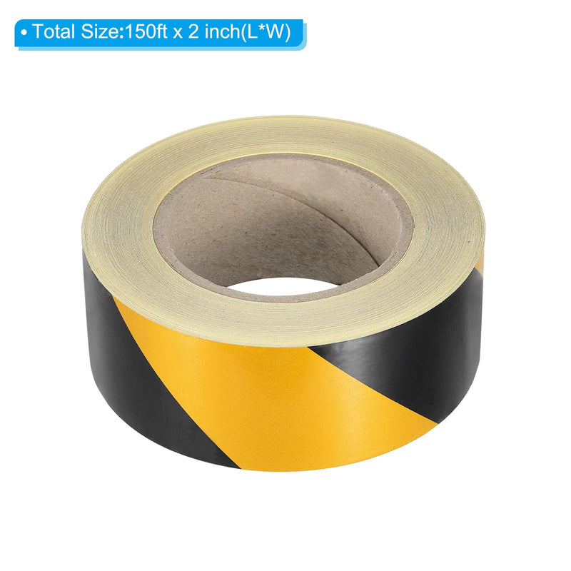 PATIKIL Reflective Tape, 1 Roll 2 Inch x 150 Ft Waterproof Adhesive High Visibility Caution Warning Safety Tape Reflector for Trucks Trailers Cars, Yellow Black 2 IN x 150 FT
