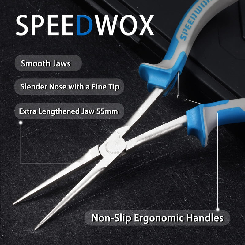 [Australia - AusPower] - SPEEDWOX Long Reach Needle Nose Pliers 7 Inches Slim Extra Long Nose Pliers Mini Precision Wire Looping Fine Pliers for Jewelry Making, Bending Wire and Small Object Gripping, Smooth Jaws 