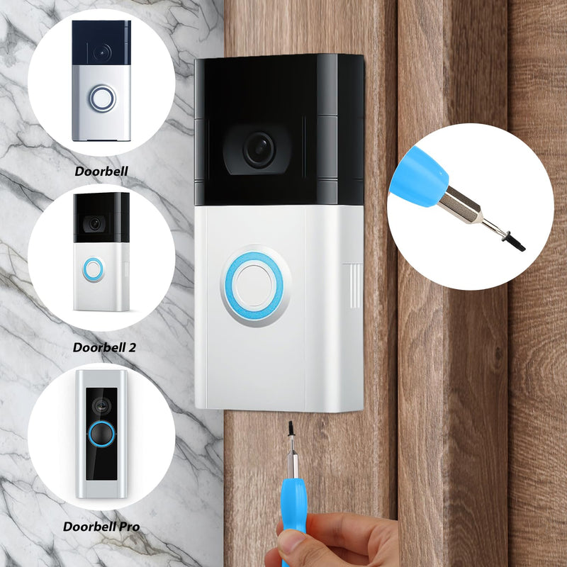 [Australia - AusPower] - Video Doorbell Screwdriver, Double-Ended Screwdriver Bits with Handle, T6 and T15 Torx Screwdrivers Tools Doorbell Screwdriver Replacement for Ring Video Doorbell Models (Blue) Blue 
