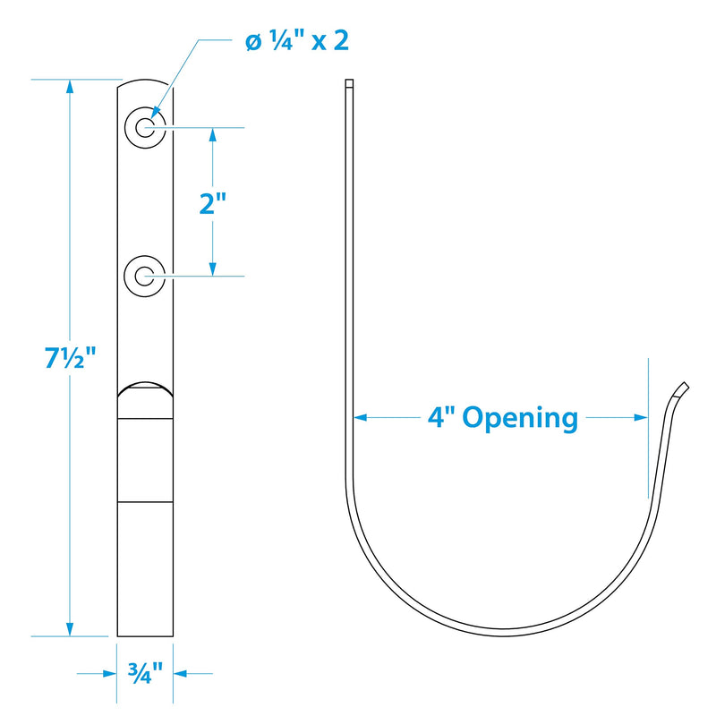Seachoice Ring Buoy Bracket, Polished 304 Stainless Steel, 4 in. Opening One Size