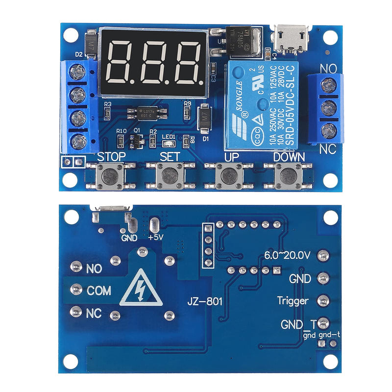 ACEIRMC DC 6-30V Timer Relay Programmable Delay Relay Module Cycle Timer with LCD Display / 5V Micro USB, Smart Home Controller (10pcs) 10pcs