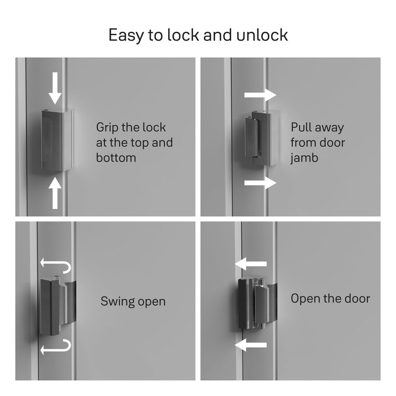 Master Lock Reinforcing Door Blocker for Entry Locations, Incremental Door Security, Child Proof Stopper for Toddler Safety Mind 2 pk 2 Pack