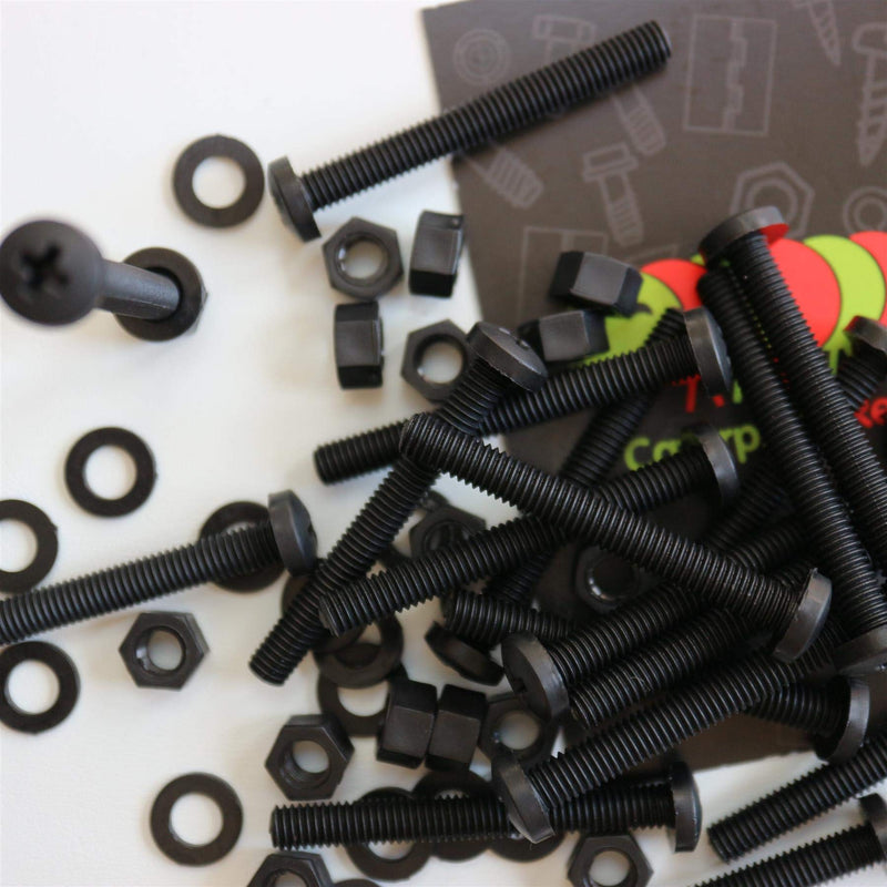 [Australia - AusPower] - 20 x Black Pan Head Screws Polypropylene (PP) Plastic Nuts and Bolts, Washers, M5 x 40mm, Anti-Corrosion, Chemical Resistant, (13/64 x 1 37/64 in) 