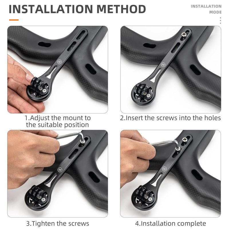 [Australia - AusPower] - ROCKBROS Bike Computer Mount, Out Front Aluminum Bicycle Computer Mount for Road Bikes Aero Integrated Handlebar Compatible with Garmin, Wahoo, Bryton and GoPro Big Logo 