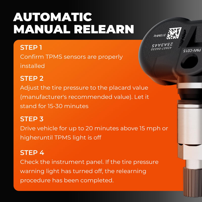 [Australia - AusPower] - 4-Pack Pre-programmed TPMS Sensor Tire Pressure Monitoring Sensor Compatible with Toyota Lexus, Camry Corolla, Avalon, RAV4, Prius, Tacoma, Tundra, C-HR, Venza, ES, GX, LC, LX, 315MHz 