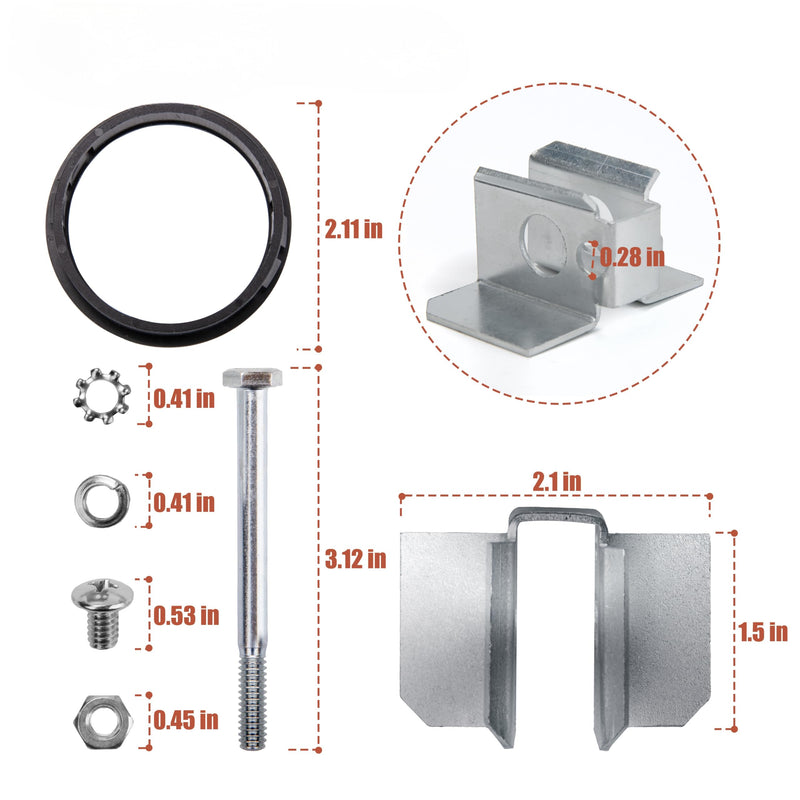 [Australia - AusPower] - Padlock Hardware Kit, 15 Piece Set with O-Rings, Clips, Nuts, Bolts Suitable for Jobox 