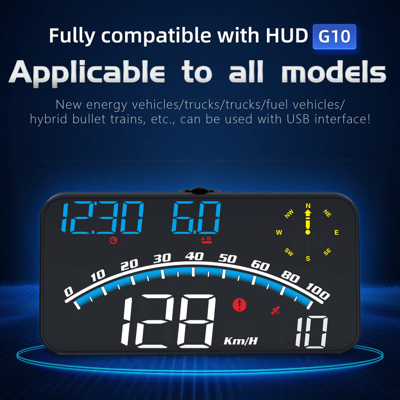 [Australia - AusPower] - Digital GPS Speedometer, HUD Head Up Display for Car, Upgraded 5.5" Large-Screen, Suitable for All Vehicles BLUE AND WHITE 