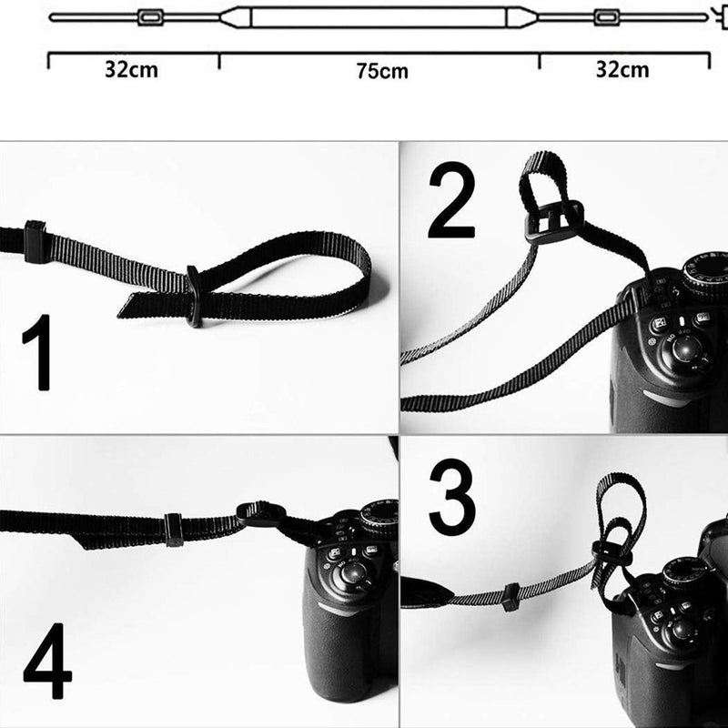 [Australia - AusPower] - WANBY Camera Strap Black Canvas Neck Shoulder Strap with Quick Release Buckles for DSLR SLR 