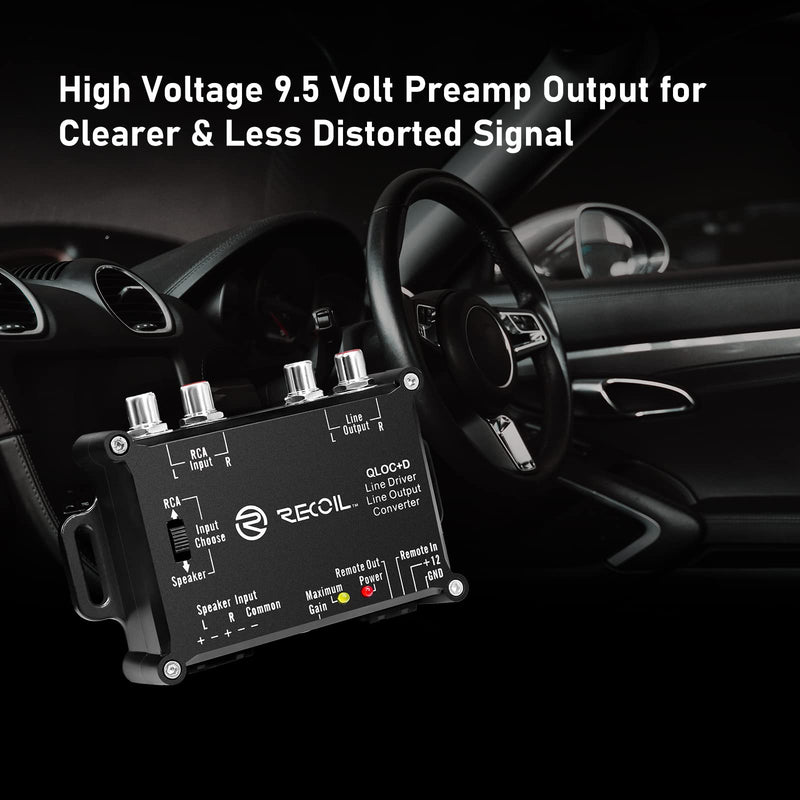 RECOIL LOCD 2-in-1 Active Line-Out Converter & Line Driver | 2 in 1 Line Driver, 10V High RCA Output, Auto Sense, Clipping LEDs, SMT - OEM Amplifier Integration