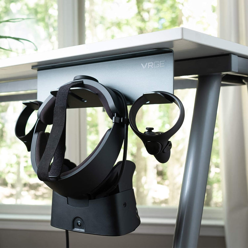 [Australia - AusPower] - VR Stand Under Desk Storage Display Hook Organizer - Premium Metal - for Meta Oculus Quest 3/2, Sony Playstation PS5 VR2, Valve Index and Mixed Reality Headsets 