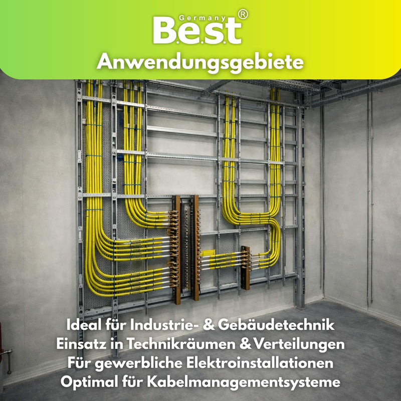 Grounding Cable 10 m 6 mm² Green/Yellow Flexible - PVC Core Cable H07V-K for PV Systems, Wiring Cable, Installation Cable, Fine Wire Copper Wire, Protective Conductor NYAF, Durable & Heat Resistant | Flexible H07V-K Kupferlitze 6mm² für Potentialausgle...