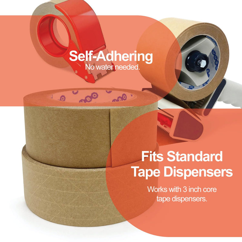 Buhbo Brown Kraft Paper Packing Tape, Heavy Duty Moving Tape for Box & Carton Shipping, Sealing, Masking Craft Tape, 2 inch x 55 Yards (2 Roll Pack)