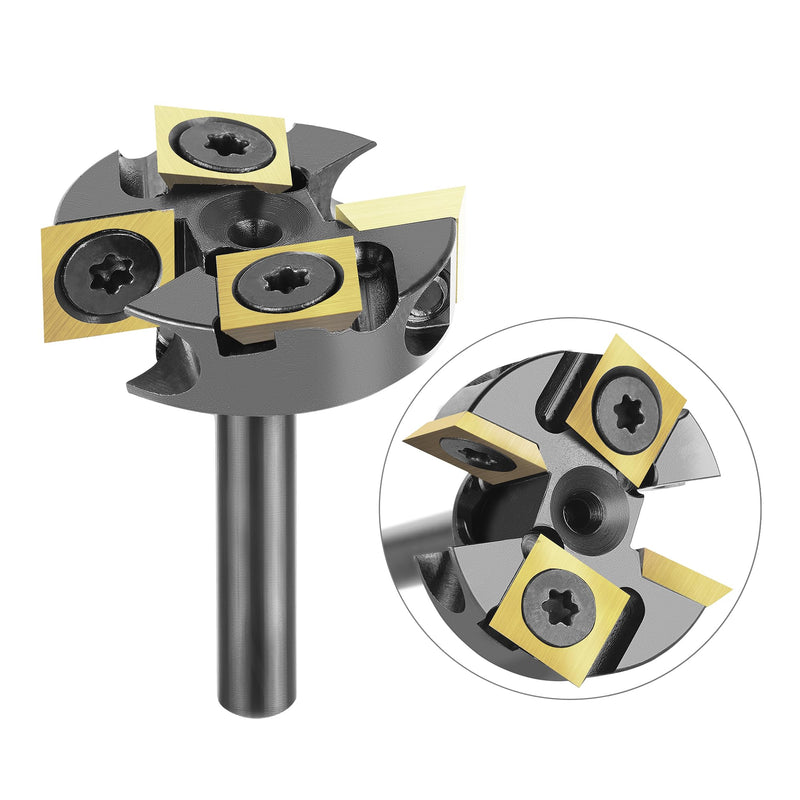 [Australia - AusPower] - SpeTool Carbide Insert Surfacing Router Bit Spoilboard Planing 1-1/4 inch Cutting Diamter Slab Flattening for Woodworking with ATS Coating 