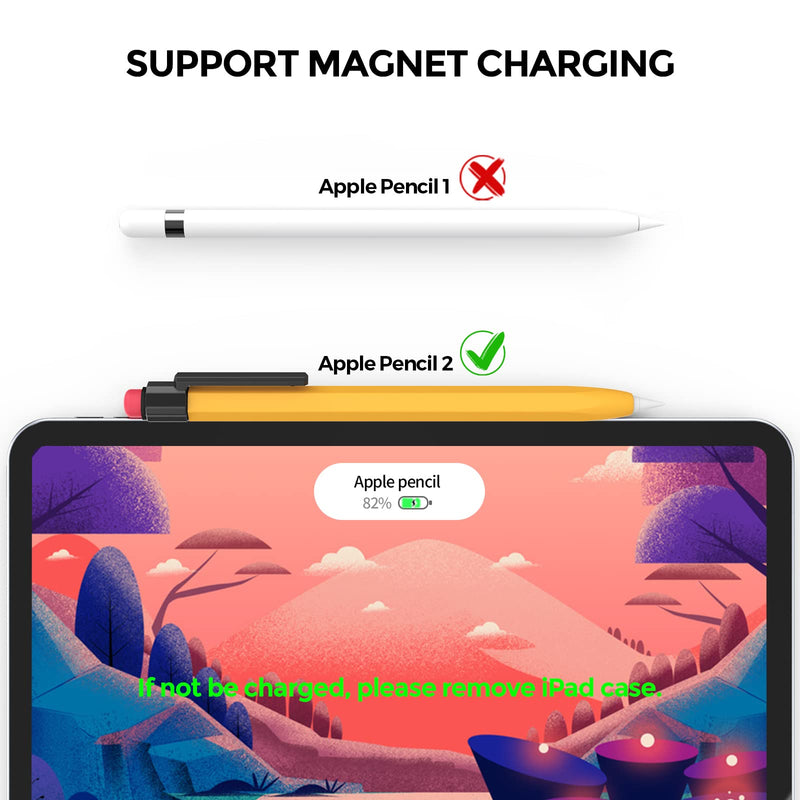 [Australia - AusPower] - iPencil Case Sleeve Silicone Protective Cover Perfect Grip Skin Classic Design with Sturdy Clip Compatible with Apple Pencil 2nd Generation (Classic) 
