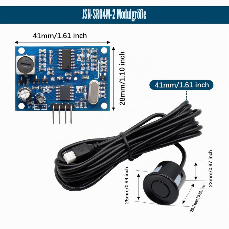 JSN-SR04M-2 Ultrasonic Distance Transducer Sensor Module Binghe JSN-SR04M-2 Integration Ultrasonic Distance Measuring Converter Sensor Module JSN-SR04T Distance Measuring Module Waterproof 5V